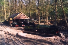 Sir Sagamore on the turntable outside the engine shed